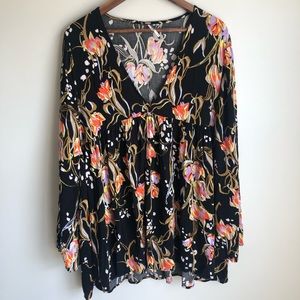 Free People Bella Floral Printed Tunic Medium